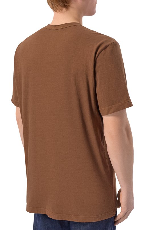 Хлопковая футболка James Perse MLJ3311 Коричневый  MLJ3311 Фото 4