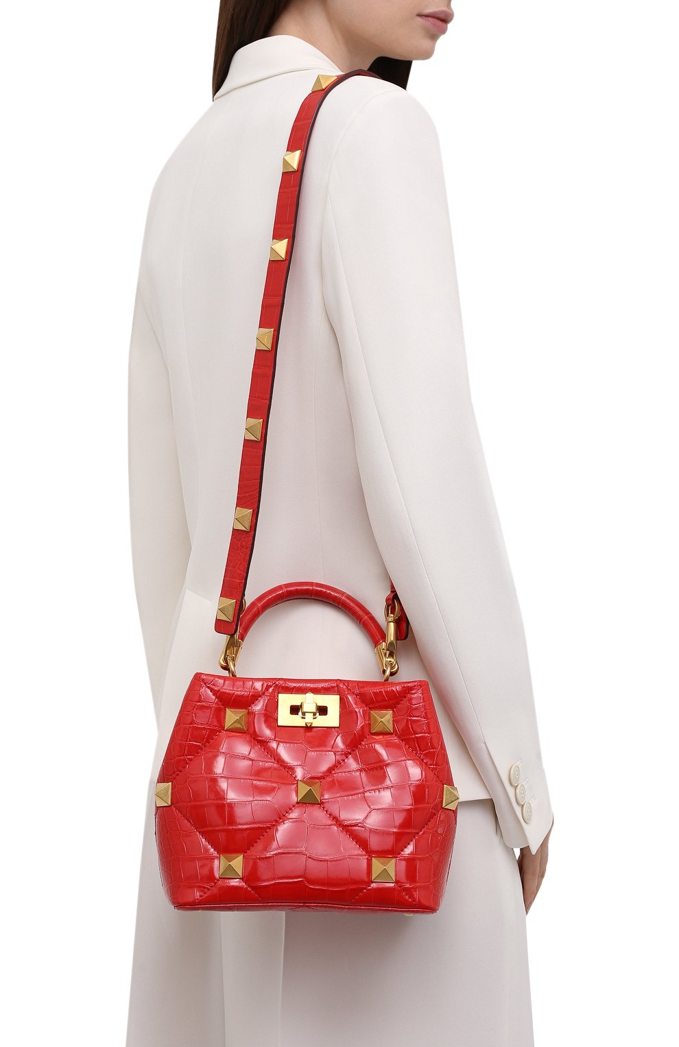 Сумка roman stud small из кожи аллигатора VALENTINO, арт. WW2B0I97/SXY/AMIS, фото 5