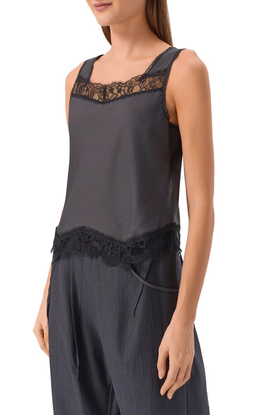 Топ из вискозы и хлопка MM6 S52NC0357/M35731 Серый  S52NC0357/M35731 Фото 3