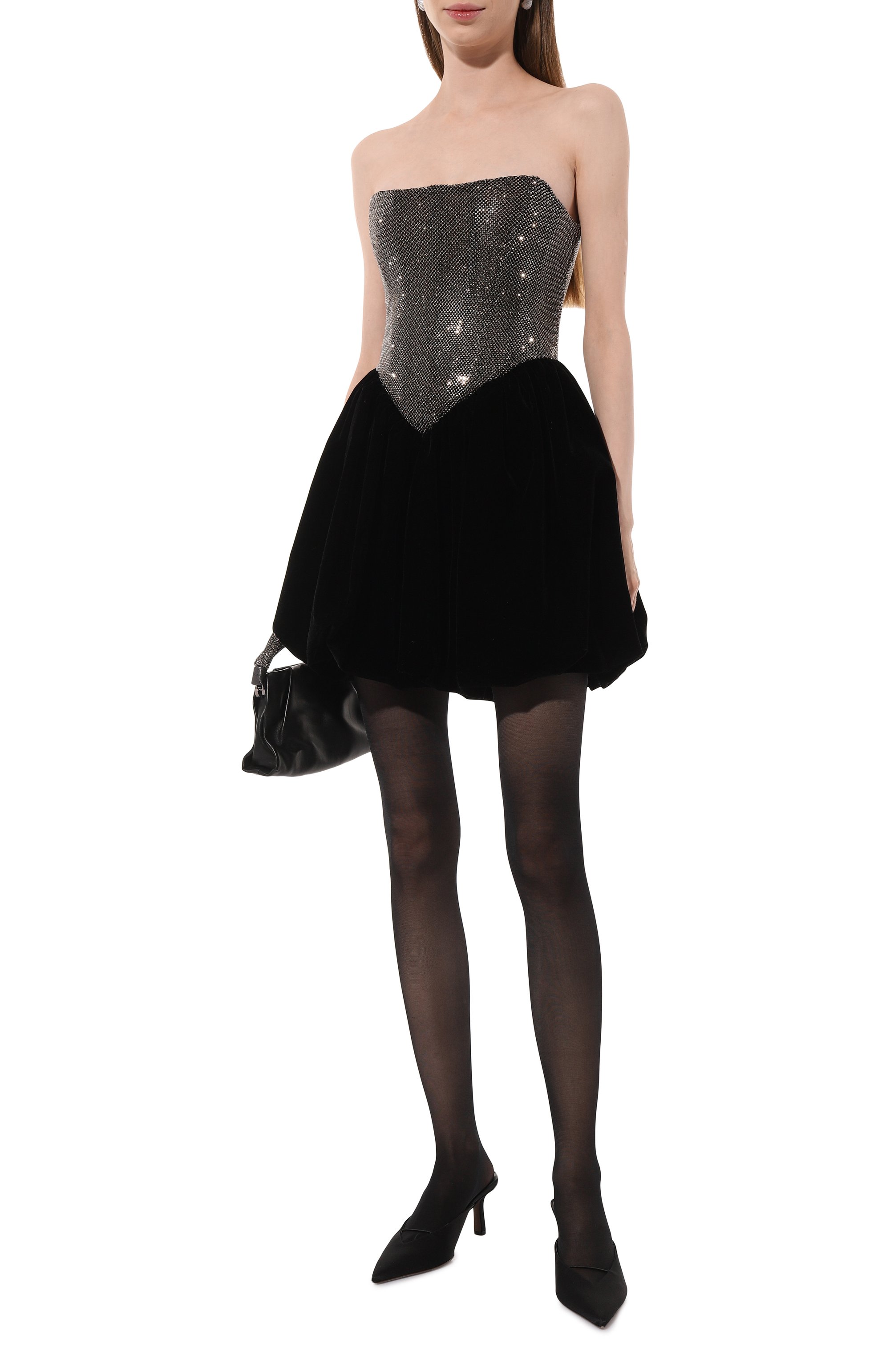 Бархатное платье с отделкой стразами ALINE, арт. AL151020, фото 2