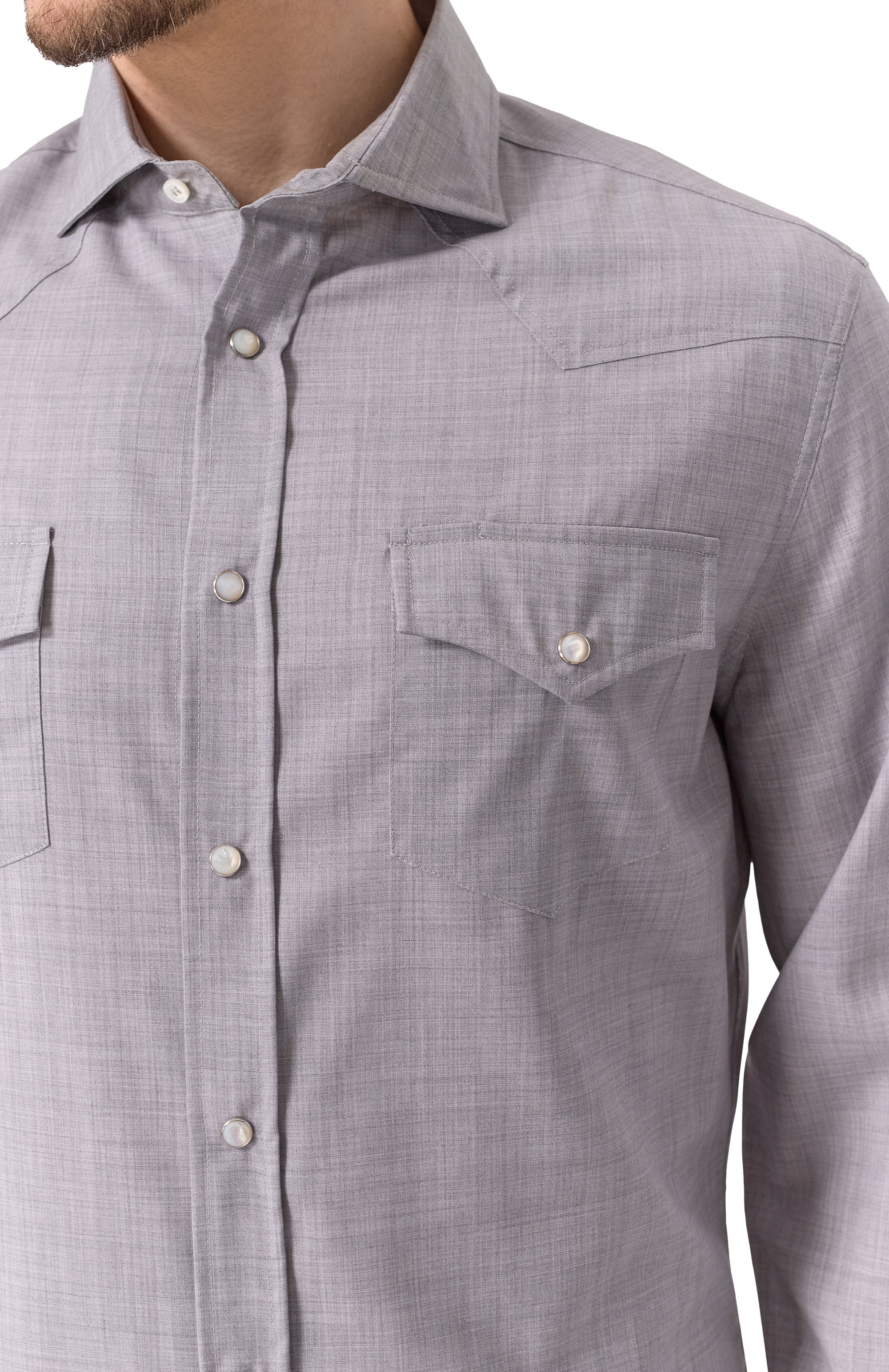 Шерстяная рубашка BRUNELLO CUCINELLI, арт. MM6704008, фото 5