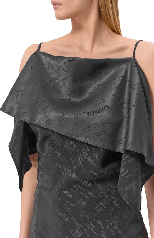 Атласное платье MM6 S52DD0082/M35737 Серый  S52DD0082/M35737 Фото 4