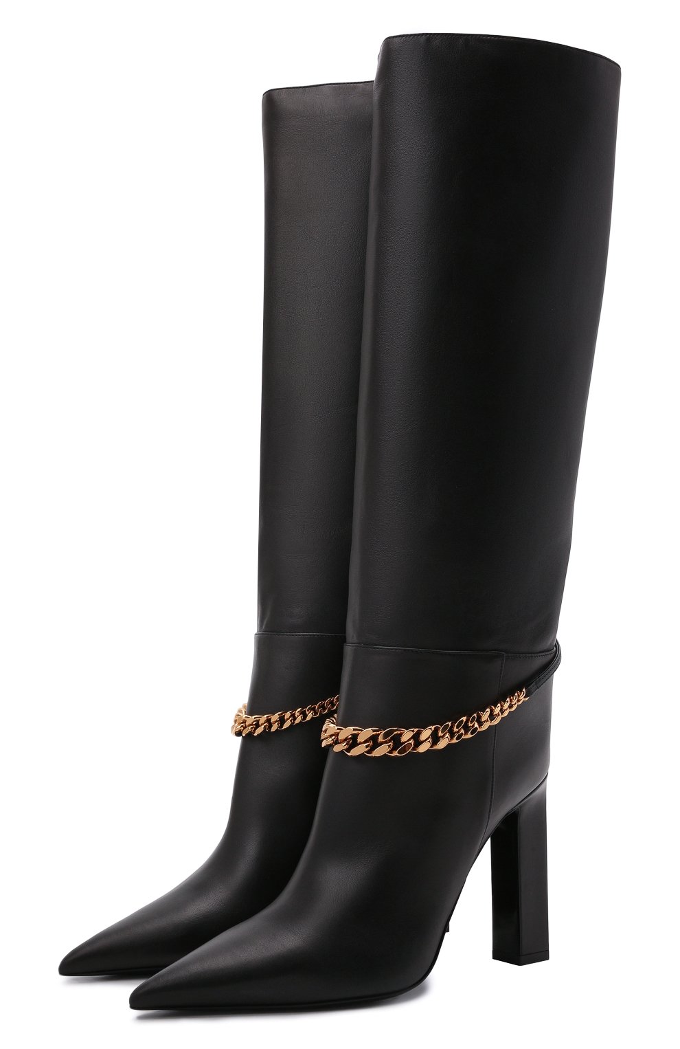 Кожаные сапоги la medusa VERSACE черного цвета по цене 193000 руб., арт. 1000817/1A00673, фото 1 Кожаные сапоги la medusa VERSACE, арт. 1000817/1A00673, фото 1
