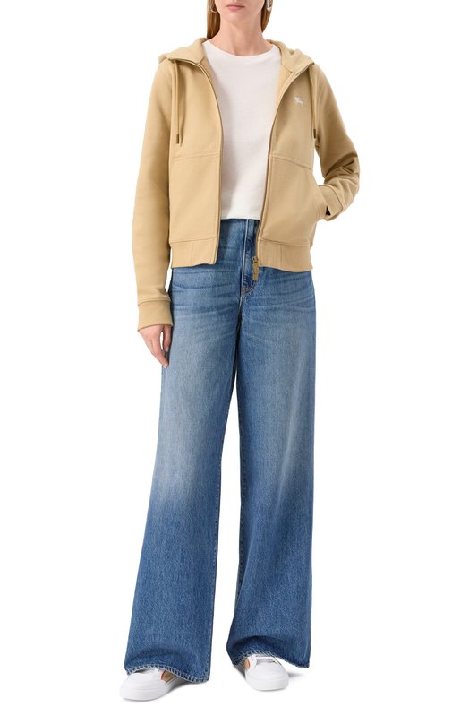Хлопковая толстовка Burberry 8111668 Бежевый  8111668 Фото 2