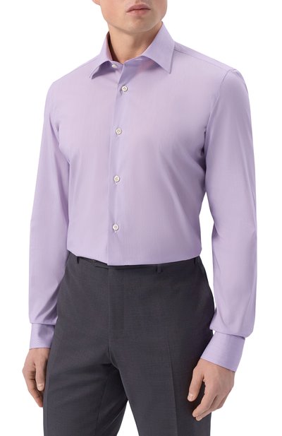 Хлопковая сорочка GIAMPAOLO сиреневого цвета по цене 36850 руб., арт. 908/TS15106, фото 3 Хлопковая сорочка GIAMPAOLO, арт. 908/TS15106, фото 3
