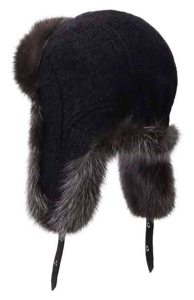 Кашемировая шапка-ушанка star с мехом соболя BLACK SABLE, арт. BS-FHST-SS, фото 2