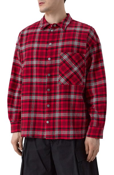 Хлопковая рубашка DIEGO VENTURINO красного цвета по цене 37050 руб., арт. DVCMC-0/BRWPU0, фото 3 Хлопковая рубашка DIEGO VENTURINO, арт. DVCMC-0/BRWPU0, фото 3