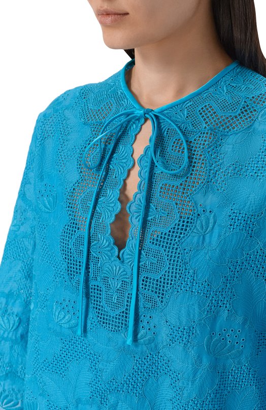 Хлопковое платье Valentino 8B3VAJJ5/A4G Зелёный  8B3VAJJ5/A4G Фото 4