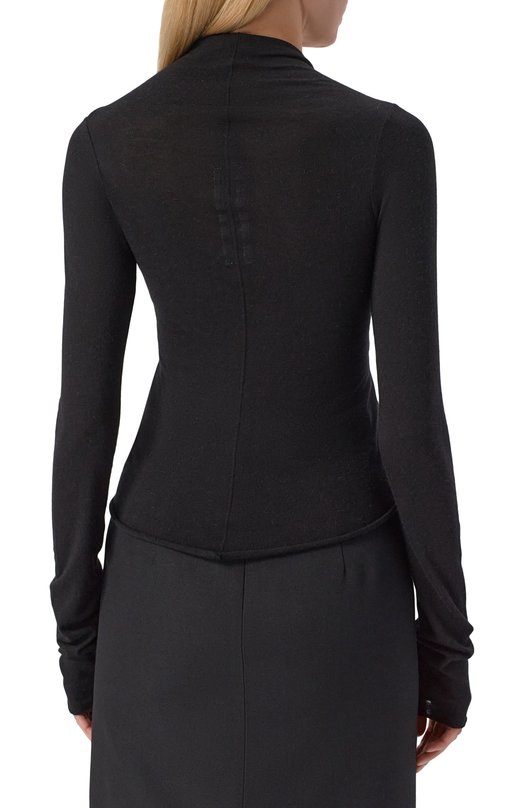 Пуловер из шерсти и вискозы Rick Owens RP02E4266/JR Чёрный  RP02E4266/JR Фото 4
