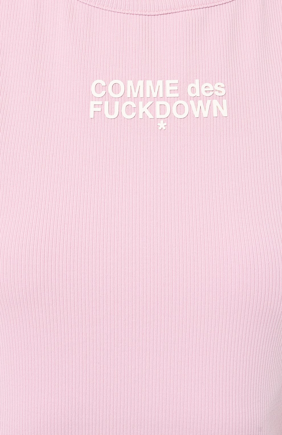 Хлопковая майка COMME DES FUCKDOWN розового цвета по цене 7685 руб., арт. CFABW00025, фото 5 Хлопковая майка COMME DES FUCKDOWN, арт. CFABW00025, фото 5