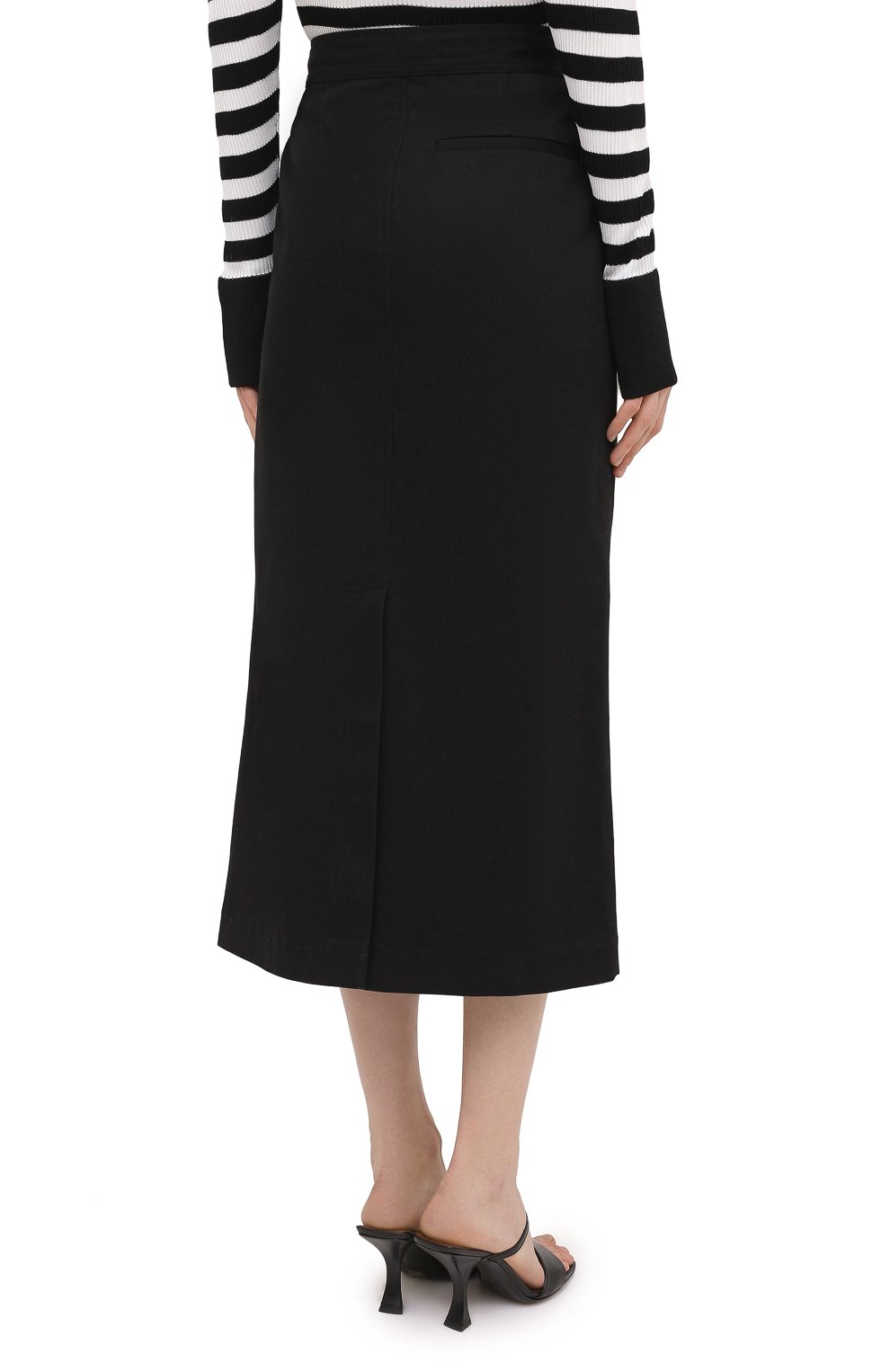 Хлопковая юбка DRIES VAN NOTEN черного цвета по цене 47450 руб., арт. 211-10812-2044, фото 4 Хлопковая юбка DRIES VAN NOTEN, арт. 211-10812-2044, фото 4