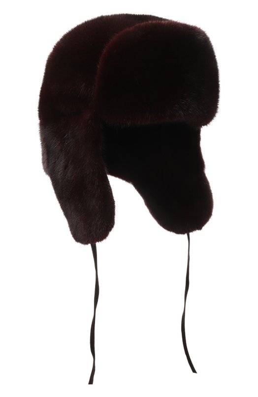 Меховая шапка-ушанка Френки из норки FurLand 0217500110338600000 Бордовый 0217500110338600000
