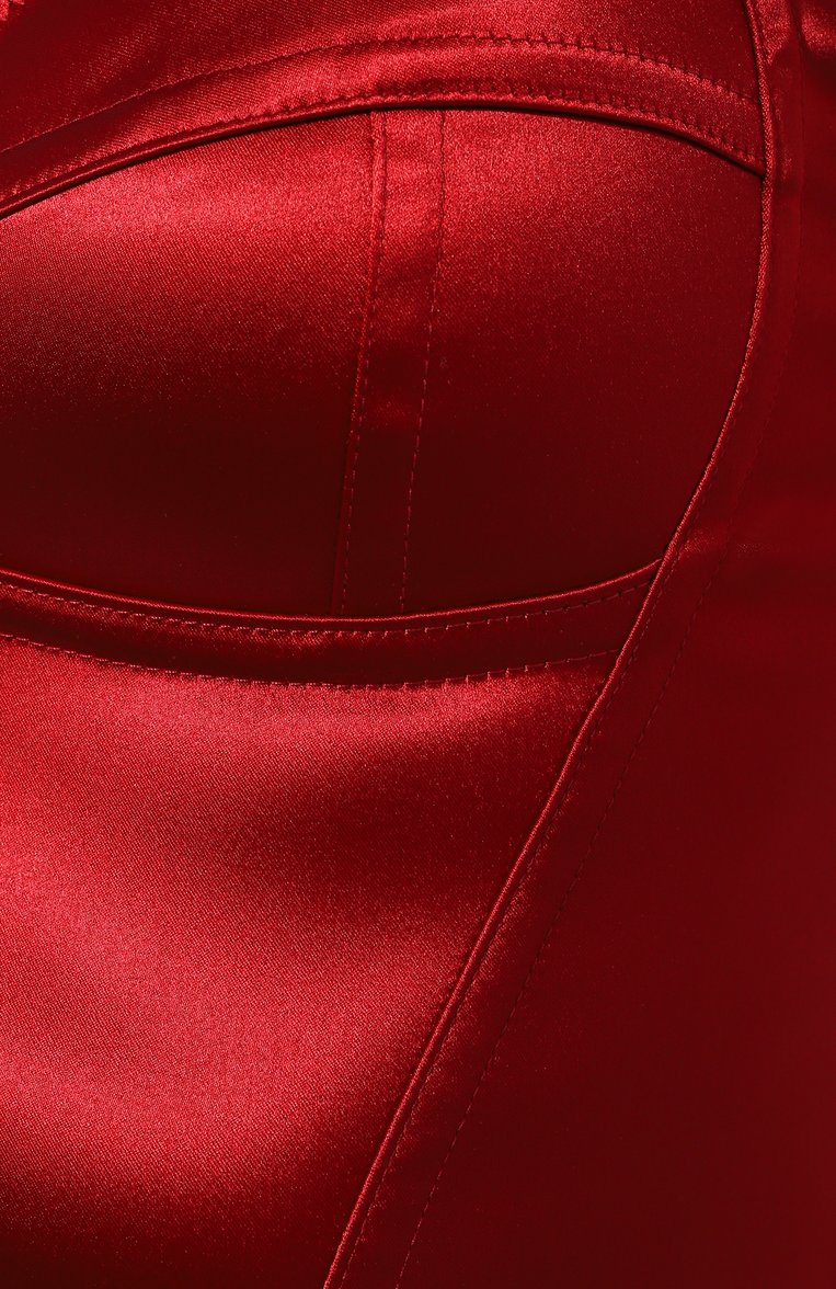 Женский атласный топ DOLCE & GABBANA красного цвета, арт. F7W98T/GDCDC | Фото 5 (Материал внешний: Синтетический материал; Стили: Гламурный; Нос: Не проставлено; Рукава: На бретелях)