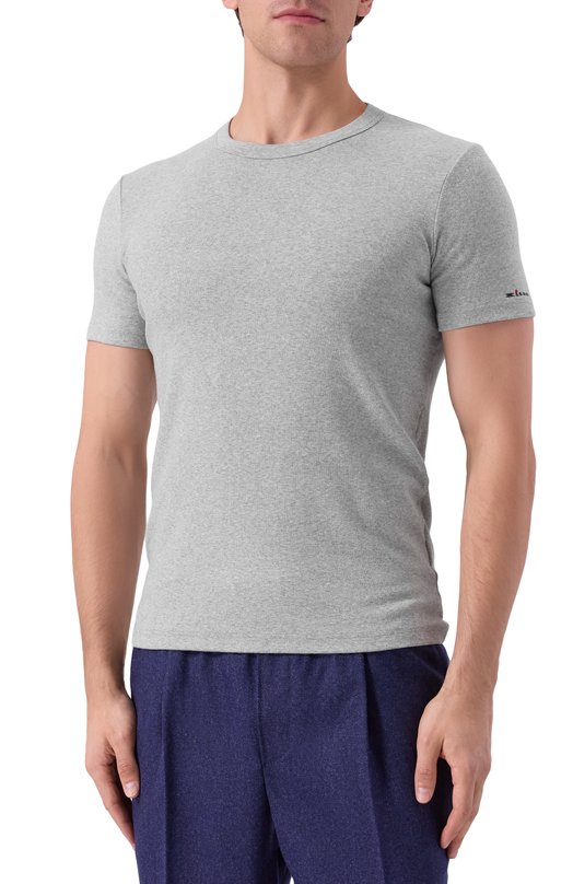 Хлопковая футболка Kiton UNWM008K0275H04 Серый  UNWM008K0275H04 Фото 3