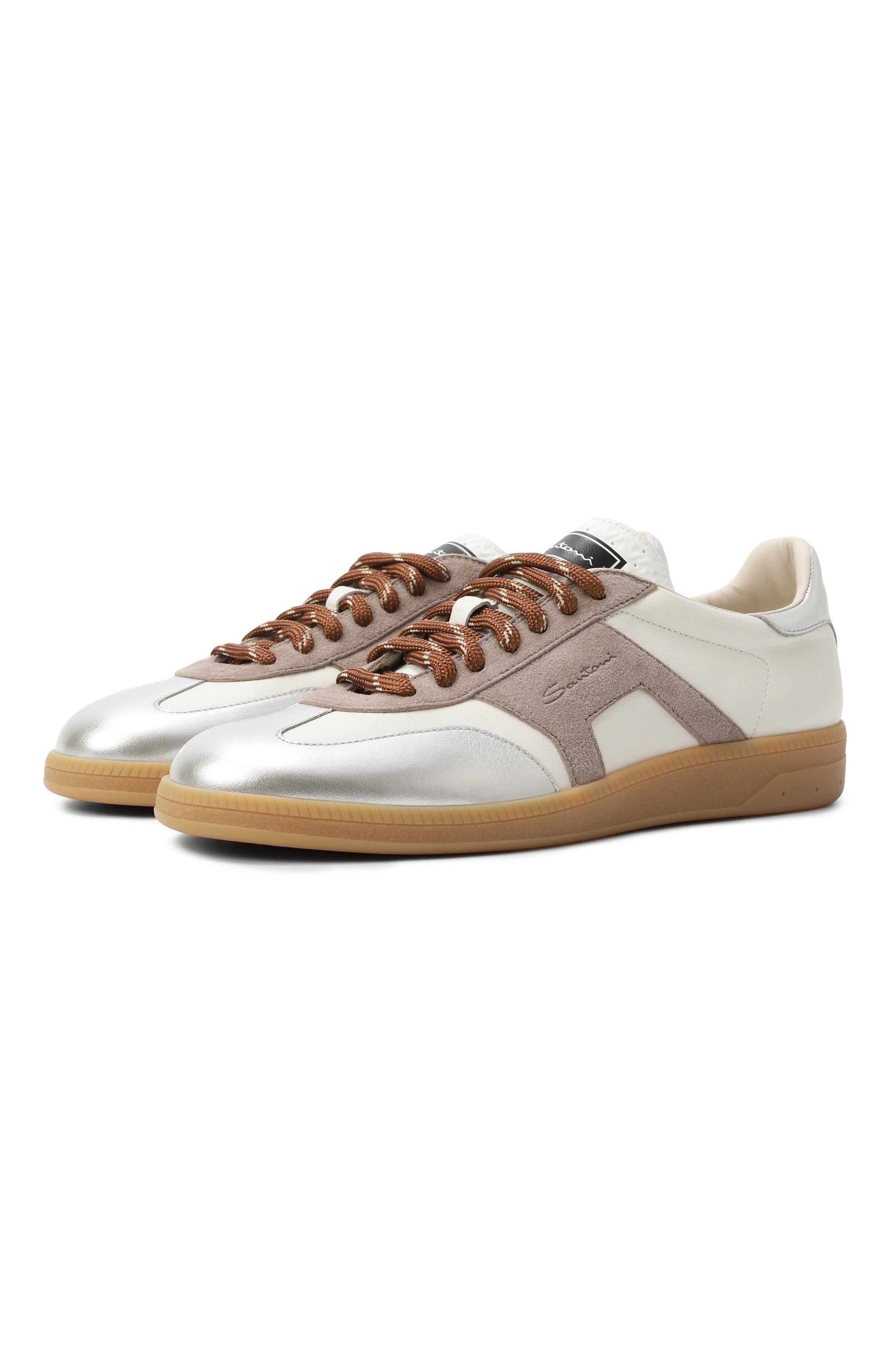 Кожаные кеды dbs oly SANTONI, арт. WBPG61244FARSPSX, фото 1