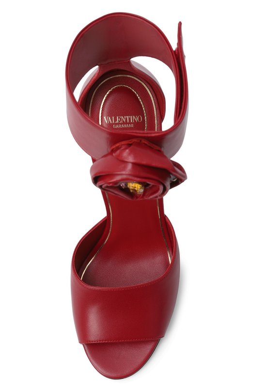 Кожаные босоножки Drip Rose 105 Valentino 8W2S0MY5/RDW Красный  8W2S0MY5/RDW Фото 6