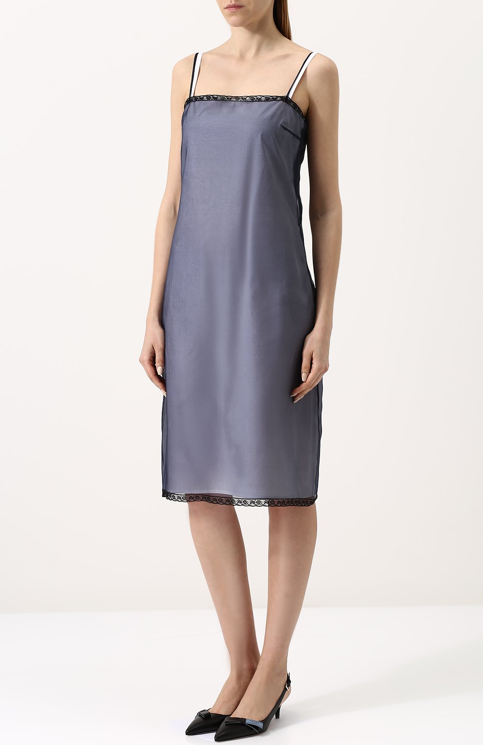 Платье-комбинация с кружевной отделкой PRADA, арт. P35Y8-1QJ7-F022X, фото 3