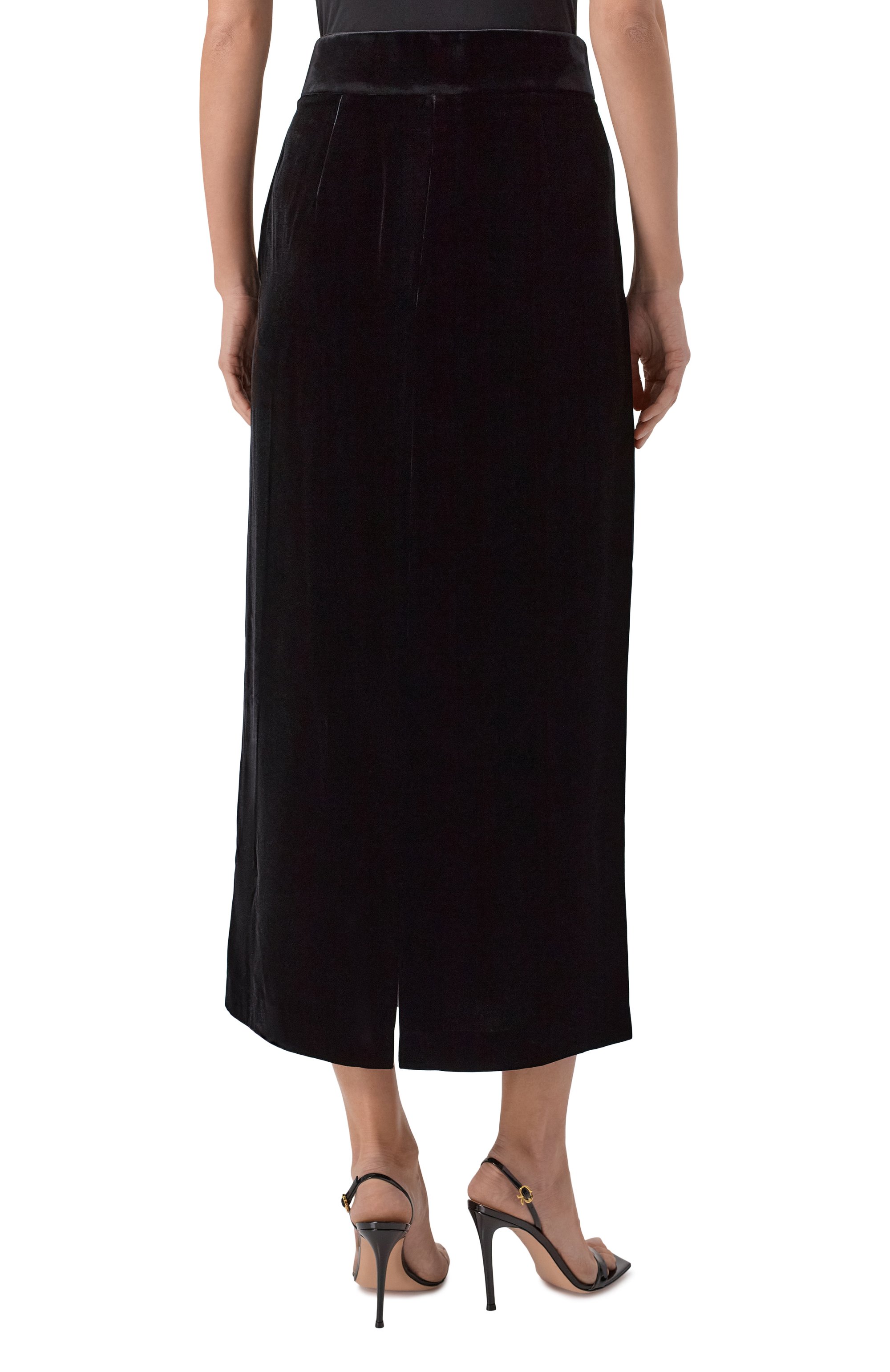 Бархатная юбка GIORGIO ARMANI черного цвета по цене 272500 руб., арт. GW001893/TE10831, фото 4 Бархатная юбка GIORGIO ARMANI, арт. GW001893/TE10831, фото 4