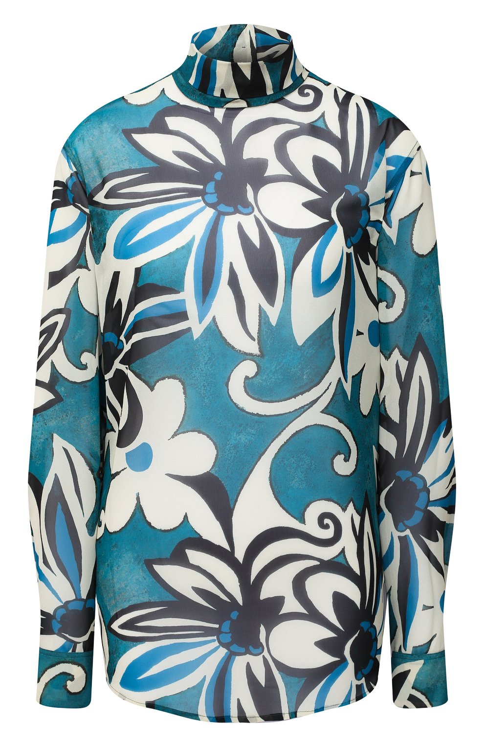 Блузка DRIES VAN NOTEN голубого цвета по цене 58800 руб., арт. 202-30782-1062, фото 1 Блузка DRIES VAN NOTEN, арт. 202-30782-1062, фото 1