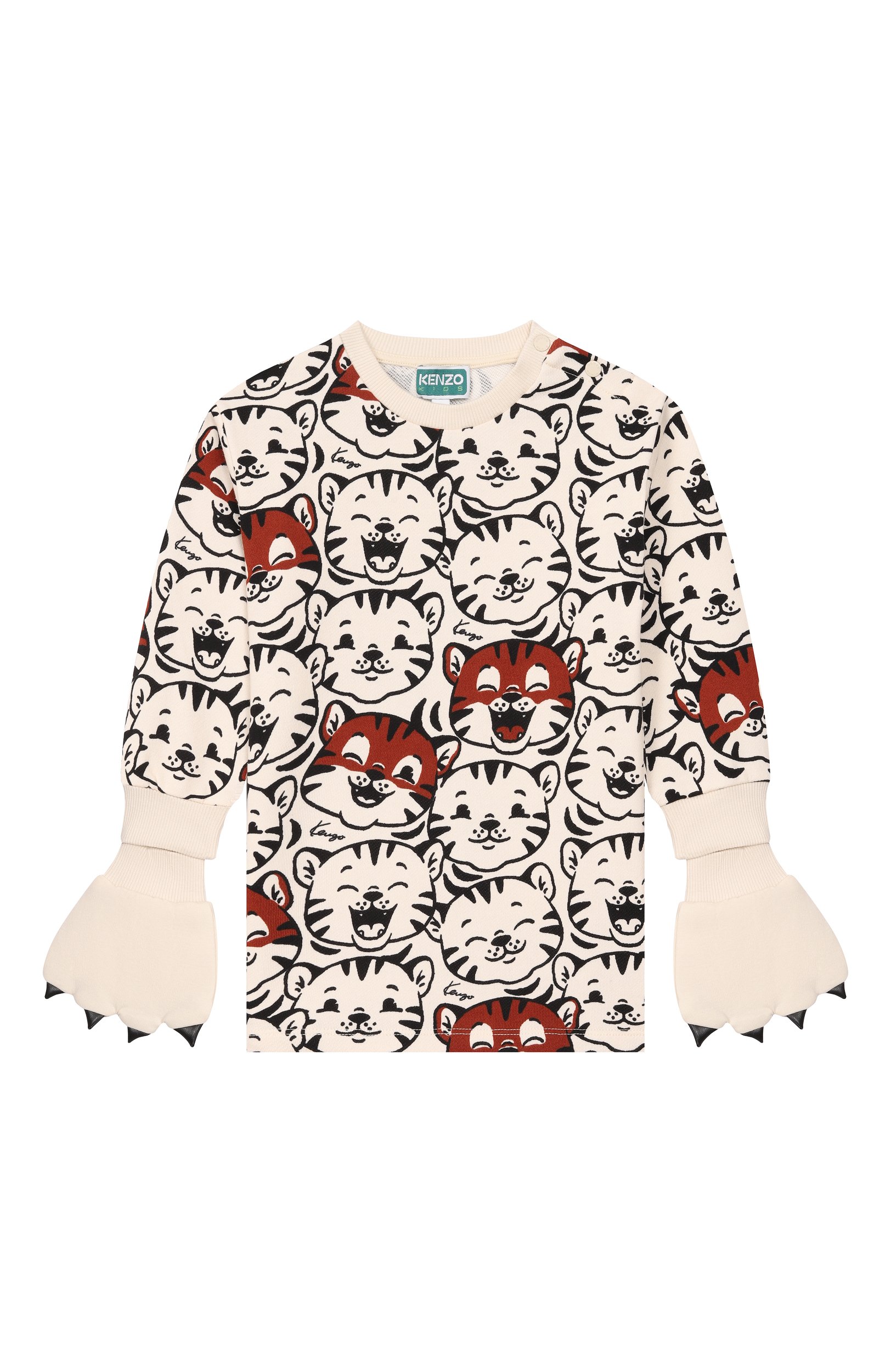 Хлопковое платье KENZO кремового цвета по цене 22850 руб., арт. K62119, фото 1 Хлопковое платье KENZO, арт. K62119, фото 1