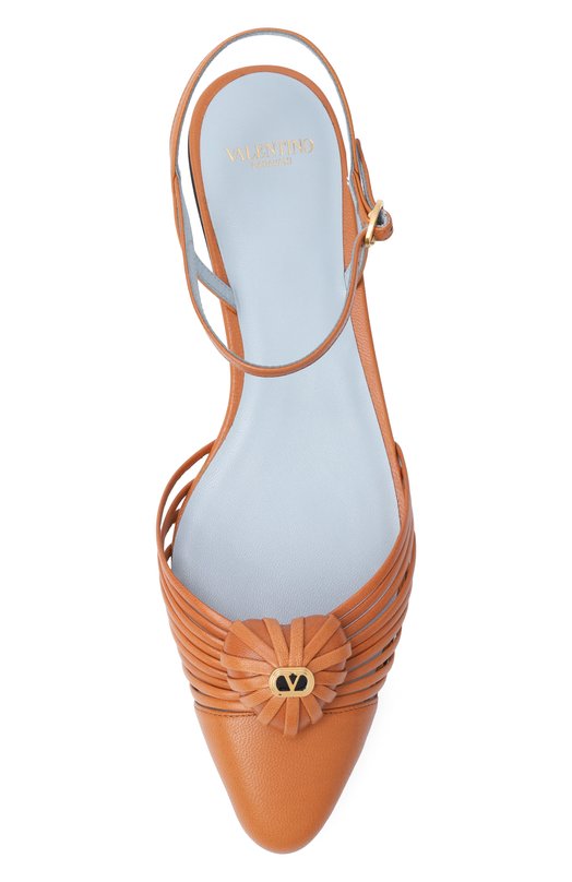 Кожаные балетки Coeur Royal Valentino 8W2S0LX5/DMD Коричневый  8W2S0LX5/DMD Фото 6