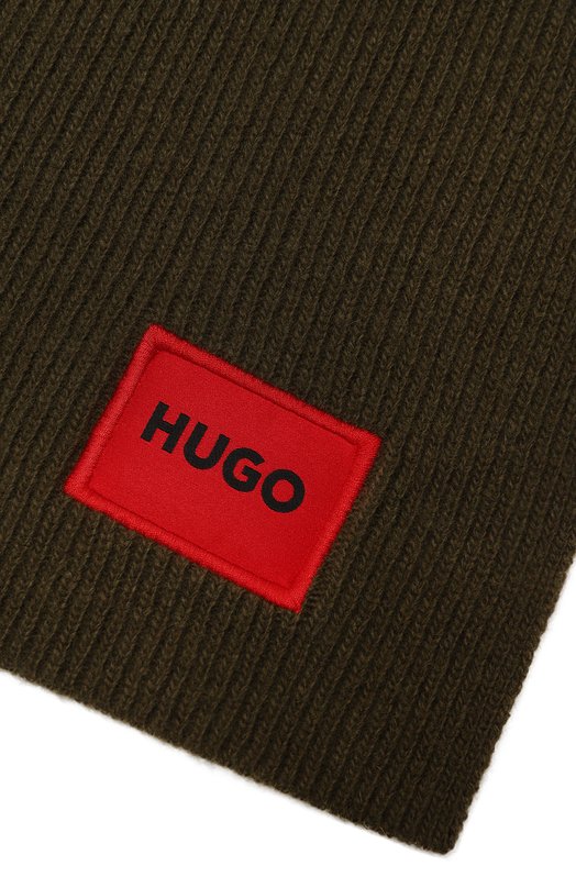 Шерстяной шарф HUGO 50496020 Хаки  50496020 Фото 3