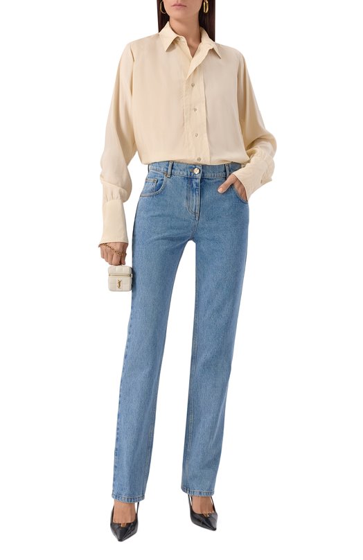 Блузка из вискозы Maison Margiela S51DT0020/S76632 Кремовый  S51DT0020/S76632 Фото 2