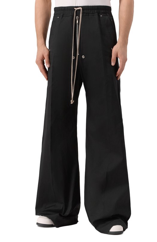 Хлопковые брюки Rick Owens RU02E1366/TE Чёрный  RU02E1366/TE Фото 3