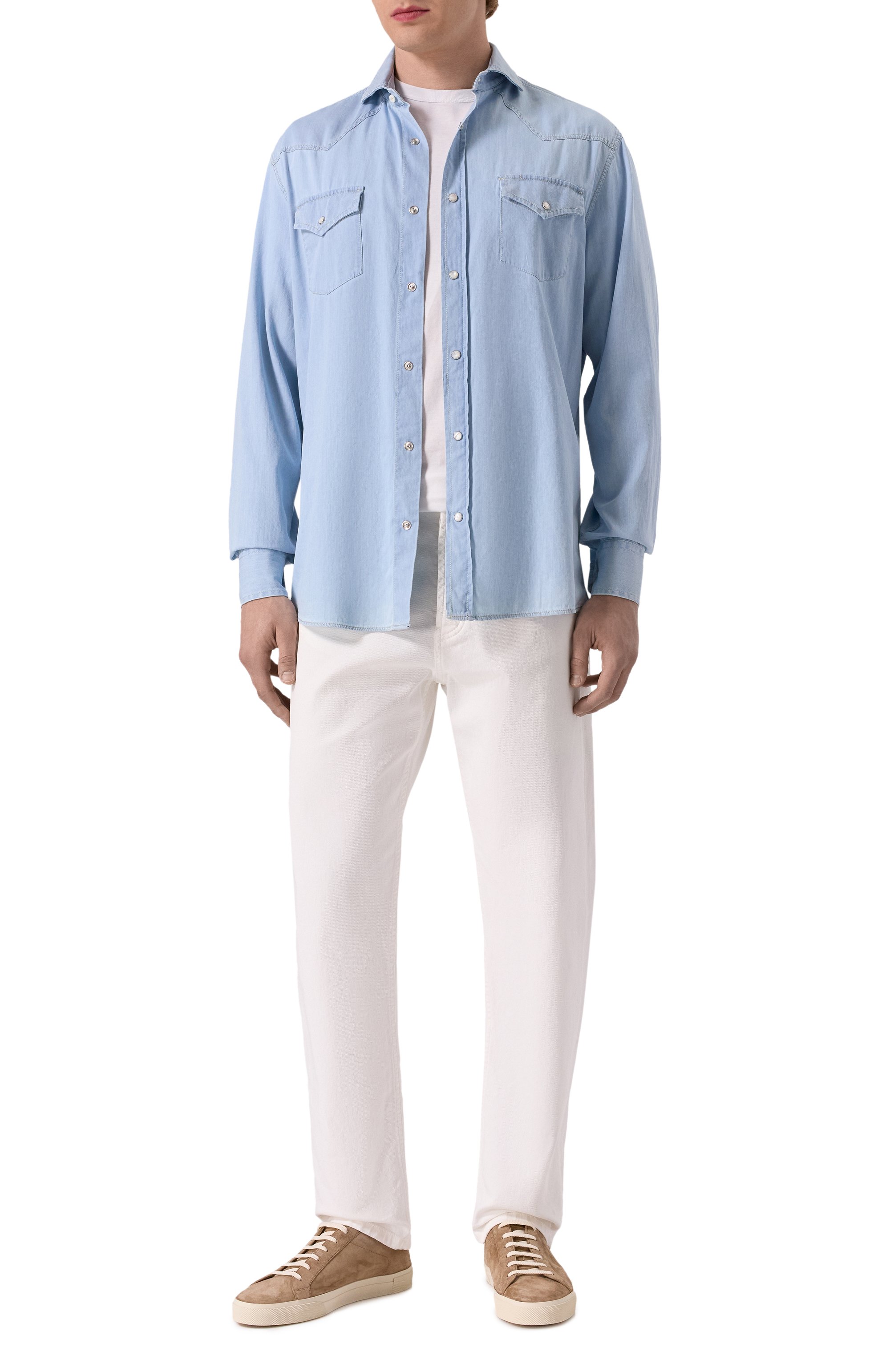 Джинсовая рубашка BRUNELLO CUCINELLI, арт. MR6834008, фото 2