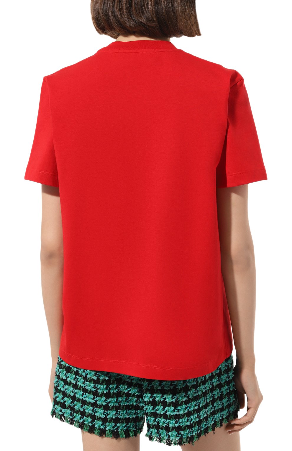 Хлопковая футболка MSGM красного цвета по цене 9950 руб., арт. 3541MDM550/237798, фото 4 Хлопковая футболка MSGM, арт. 3541MDM550/237798, фото 4