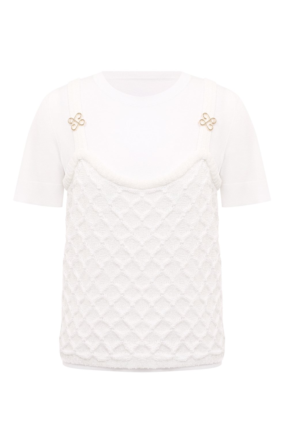 Хлопковый пуловер AND THE BRAND белого цвета по цене 41160 руб., арт. S24-TP029(TS003)-0704-100D, фото 1 Хлопковый пуловер AND THE BRAND, арт. S24-TP029(TS003)-0704-100D, фото 1