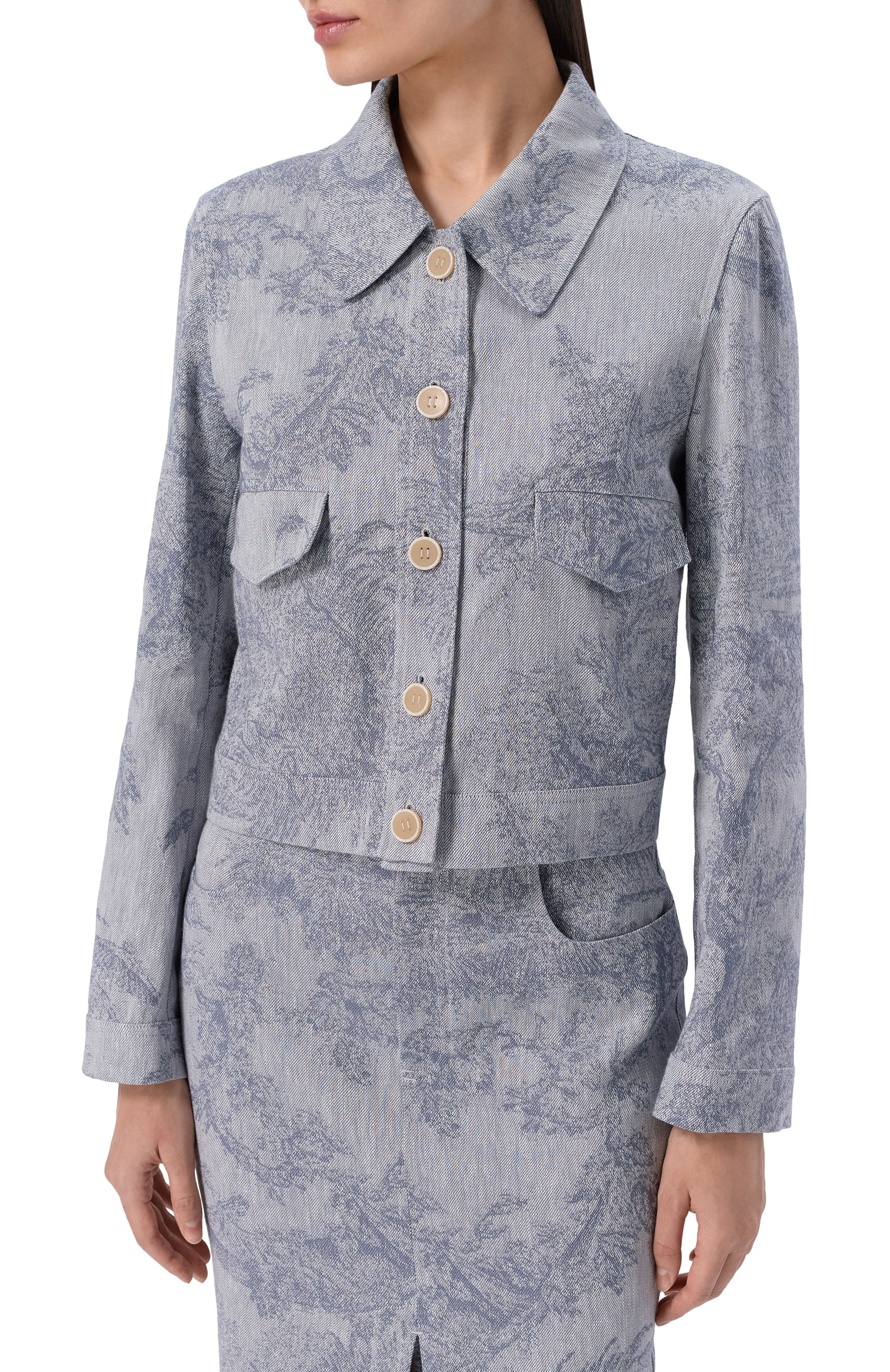 Куртка из хлопка и льна LORENA ANTONIAZZI, арт. P2642CP15B/5163, фото 3