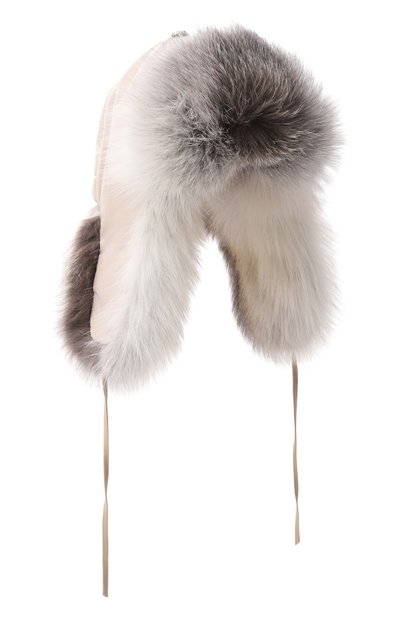 Мужская шапка-ушанка стильная саша с мехом лисы FURLAND, арт. 0107609610017600199