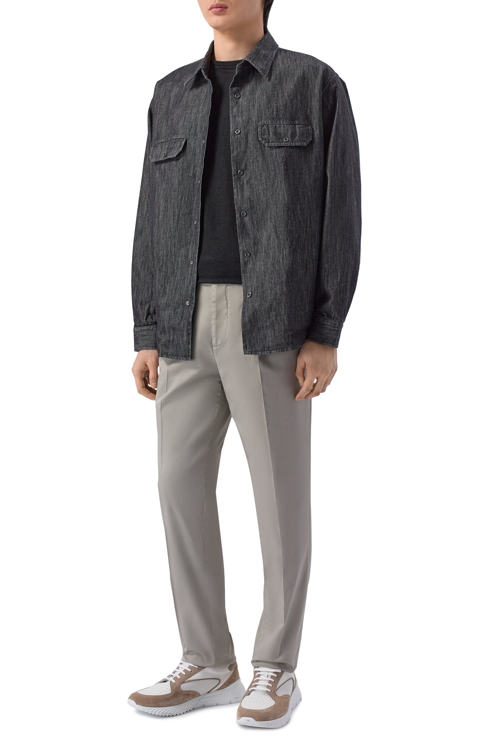 Льняная футболка STEFANO RICCI черного цвета по цене 89400 руб., арт. MNH5104070/LN, фото 2 Льняная футболка STEFANO RICCI, арт. MNH5104070/LN, фото 2