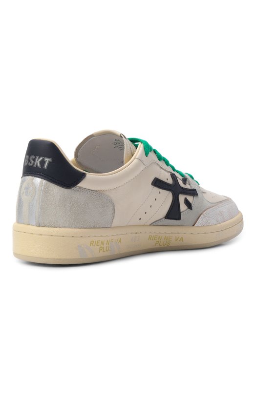 Кожаные кеды Bskt Clay Premiata BSKTCLAY/VAR 7262 Кремовый  BSKTCLAY/VAR 7262 Фото 4