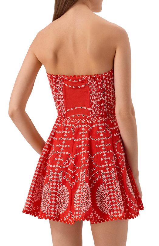 Платье из хлопка и льна Charo Ruiz Ibiza 254601 Красный  254601 Фото 3