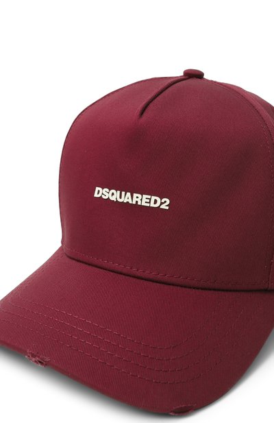 Хлопковая бейсболка DSQUARED2 бордового цвета по цене 19900 руб., арт. BCM0603/05C00001, фото 4 Хлопковая бейсболка DSQUARED2, арт. BCM0603/05C00001, фото 4
