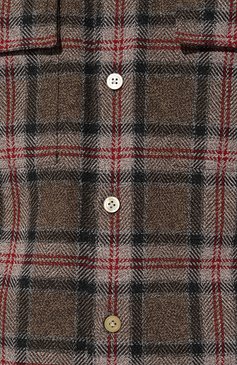 Мужская хлопковая рубашка KITON коричневого цвета, арт. UCRRLH0861305 | Фото 5 (Драгоценные камни: Проставлено; Длина (для топов): Стандартные; Рукава: Длинные; Материал сплава: Проставлено; Материал внешний: Хлопок; Принт: Клетка; Манжеты: На пуговицах; Случай: Повседневный; Воротник: Кент; Стили: Кэжуэл)