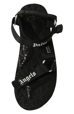 Мужские текстильные сандалии palm angels x suicoke depa PALM ANGELS черного цвета, арт. PMIH011S24MAT001 | Фото 6 (Материал внешний: Текстиль; Материал сплава: Проставлено; Нос: Не проставлено)