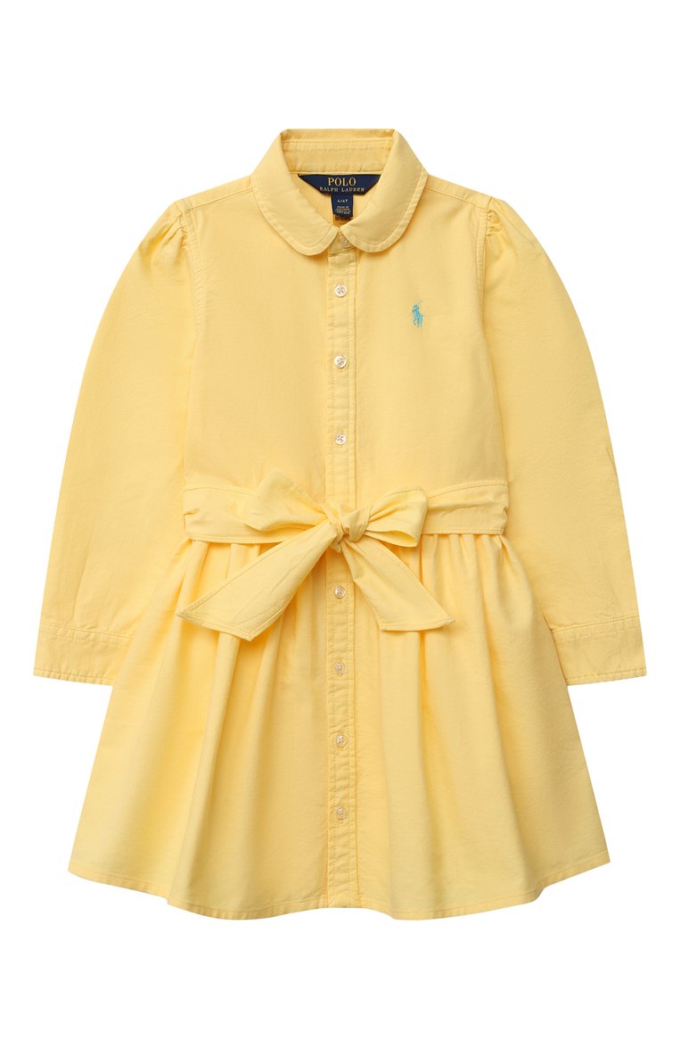 Детское хлопковое платье POLO RALPH LAUREN желтого цвета, арт. 311859987 | Фото 1 (Рукава: Длинные; Материал внешний: Хлопок; Девочки Кросс-КТ: Платье-одежда; Случай: Повседневный; Материал сплава: Проставлено; Драгоценные камни: Проставлено; Региональные ограничения белый список (Axapta Mercury): Не проставлено; Нос: Не проставлено; Ростовка одежда: 3 года | 98 см, 4 года | 104 см)