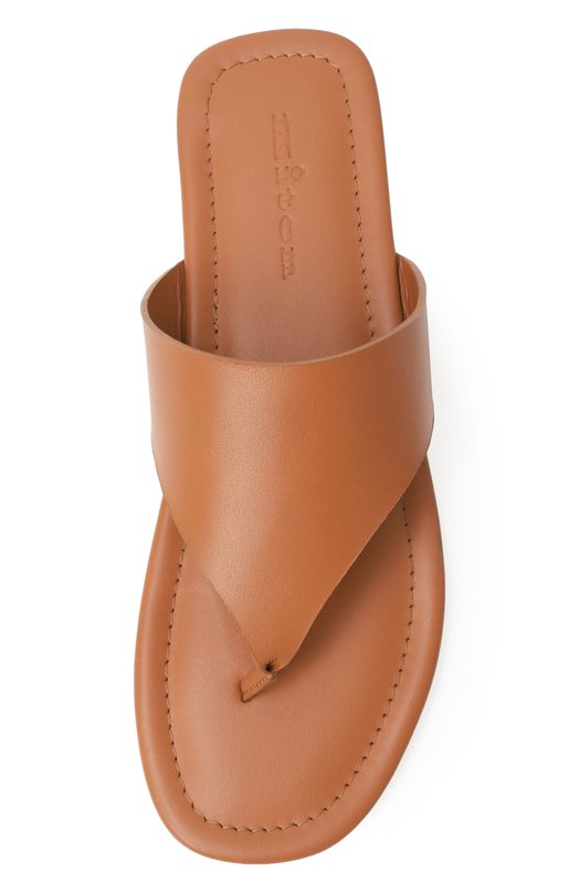 Кожаные шлепанцы Kiton D61818N01171 Коричневый  D61818N01171 Фото 6