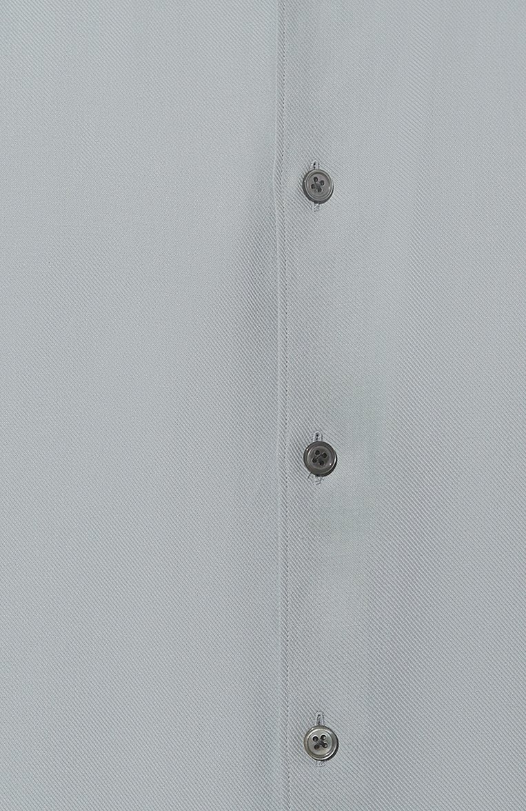 Мужская рубашка из хлопка и кашемира ZEGNA голубого цвета, арт. UCX44A6/SRF5013 | Фото 5 (Длина (для топов): Стандартные; Материал внешний: Хлопок; Рукава: Длинные; Случай: Повседневный; Манжеты: На пуговицах; Стили: Кэжуэл; Воротник: Акула; Принт: Однотонные; Автоматизация состава: Проставлено; Автоматизация ТО: Проставлено; Детали: Без декора)