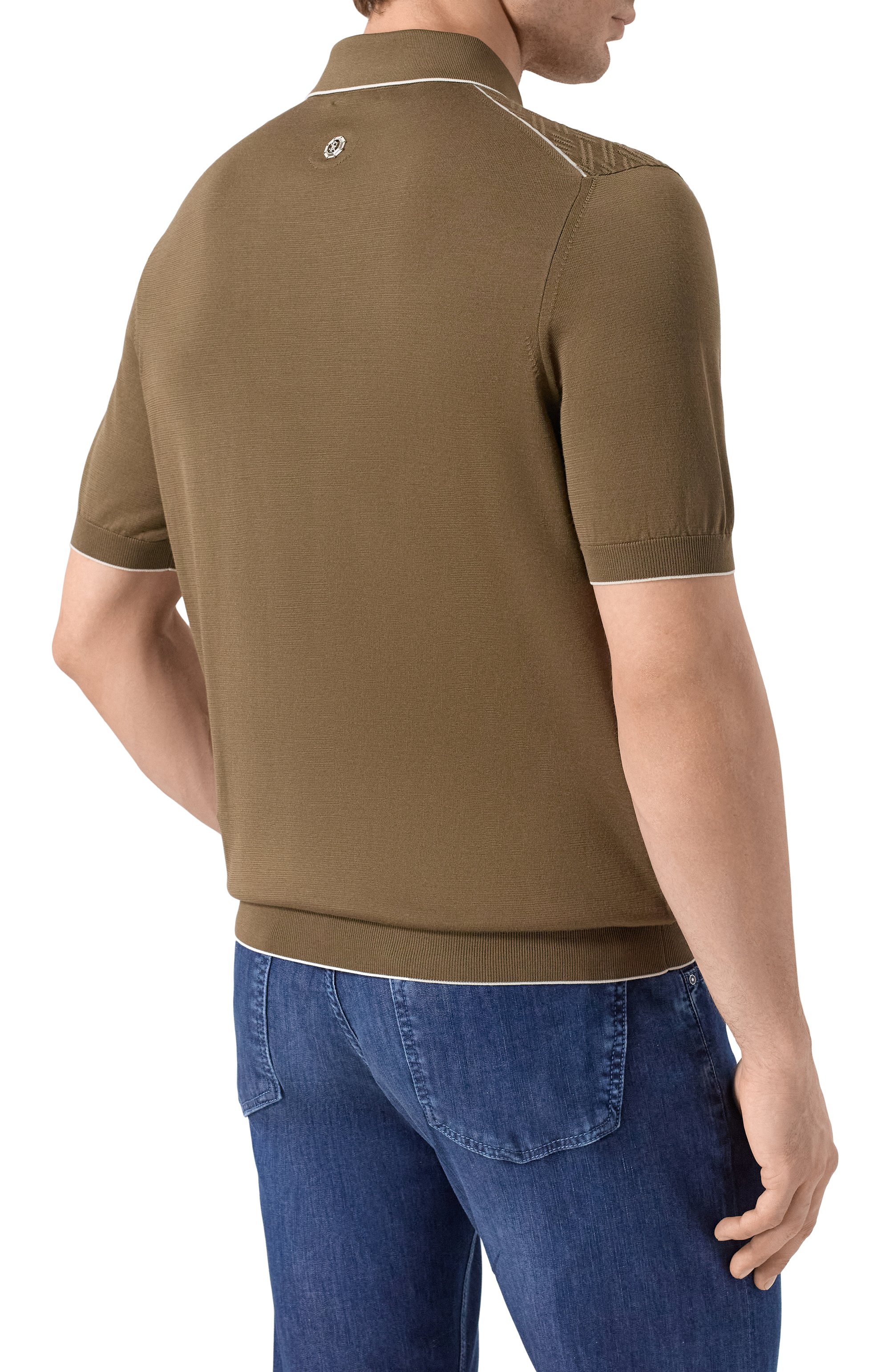 Шелковое поло STEFANO RICCI хаки цвета по цене 206500 руб., арт. K616452P31/F26117, фото 4 Шелковое поло STEFANO RICCI, арт. K616452P31/F26117, фото 4