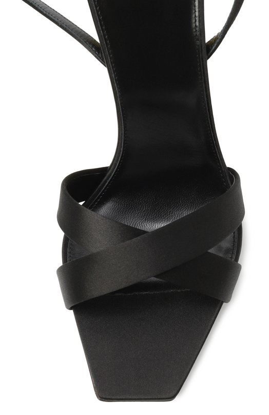 Атласные босоножки Lydia 100 Saint Laurent 830287/9QNA0 Чёрный  830287/9QNA0 Фото 6