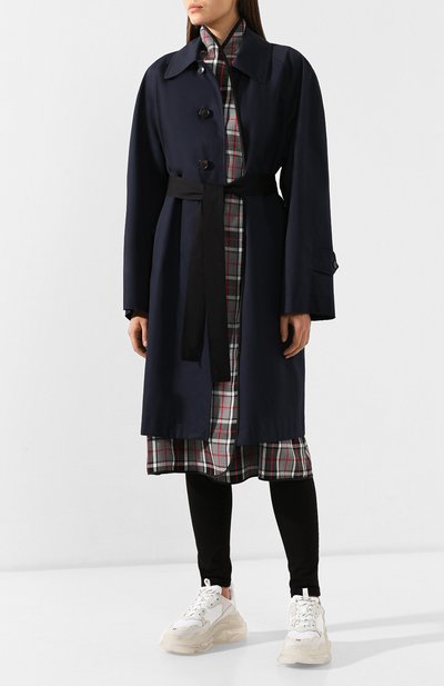 Хлопковое пальто BALENCIAGA темно-синего цвета по цене 299500 руб., арт. 557403/TDP06, фото 3 Хлопковое пальто BALENCIAGA, арт. 557403/TDP06, фото 3