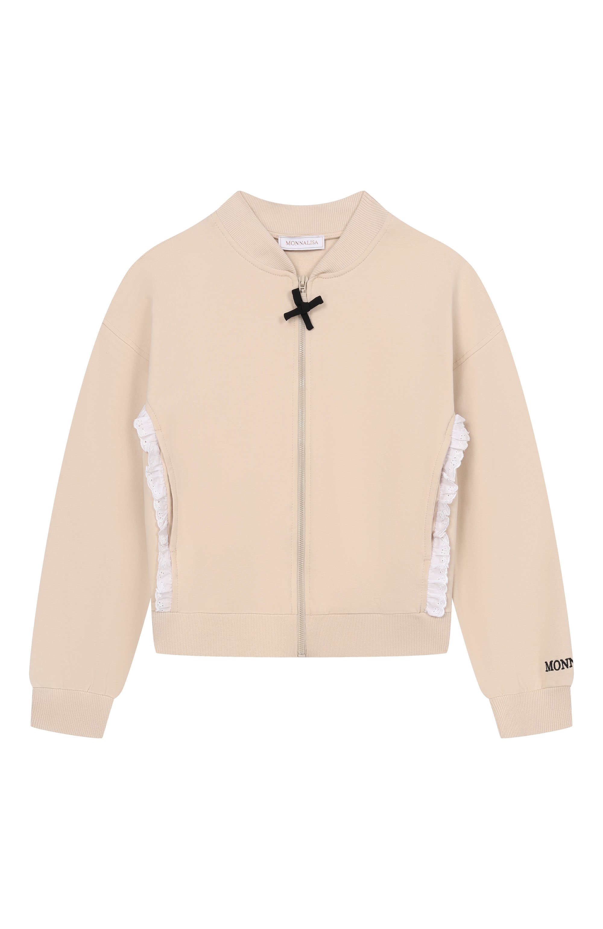 Хлопковая толстовка MONNALISA кремового цвета по цене 17200 руб., арт. 19G804, фото 1 Хлопковая толстовка MONNALISA, арт. 19G804, фото 1