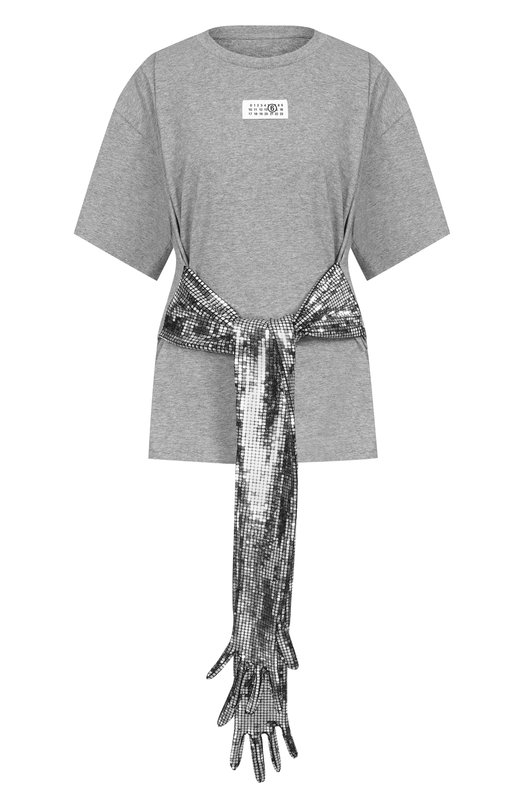 Хлопковая футболка MM6 S52GC0358/M20170 Серый S52GC0358/M20170