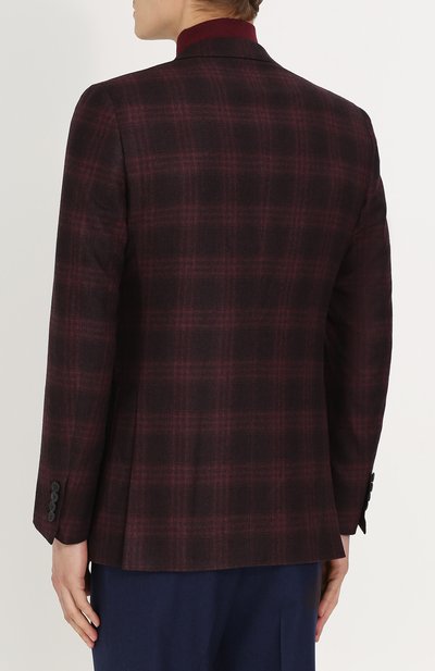 Однобортный пиджак из смеси шерсти и кашемира BRIONI бордового цвета по цене 526000 руб., арт. RG00/0630P/BRUNIC0/2, фото 4 Однобортный пиджак из смеси шерсти и кашемира BRIONI, арт. RG00/0630P/BRUNIC0/2, фото 4