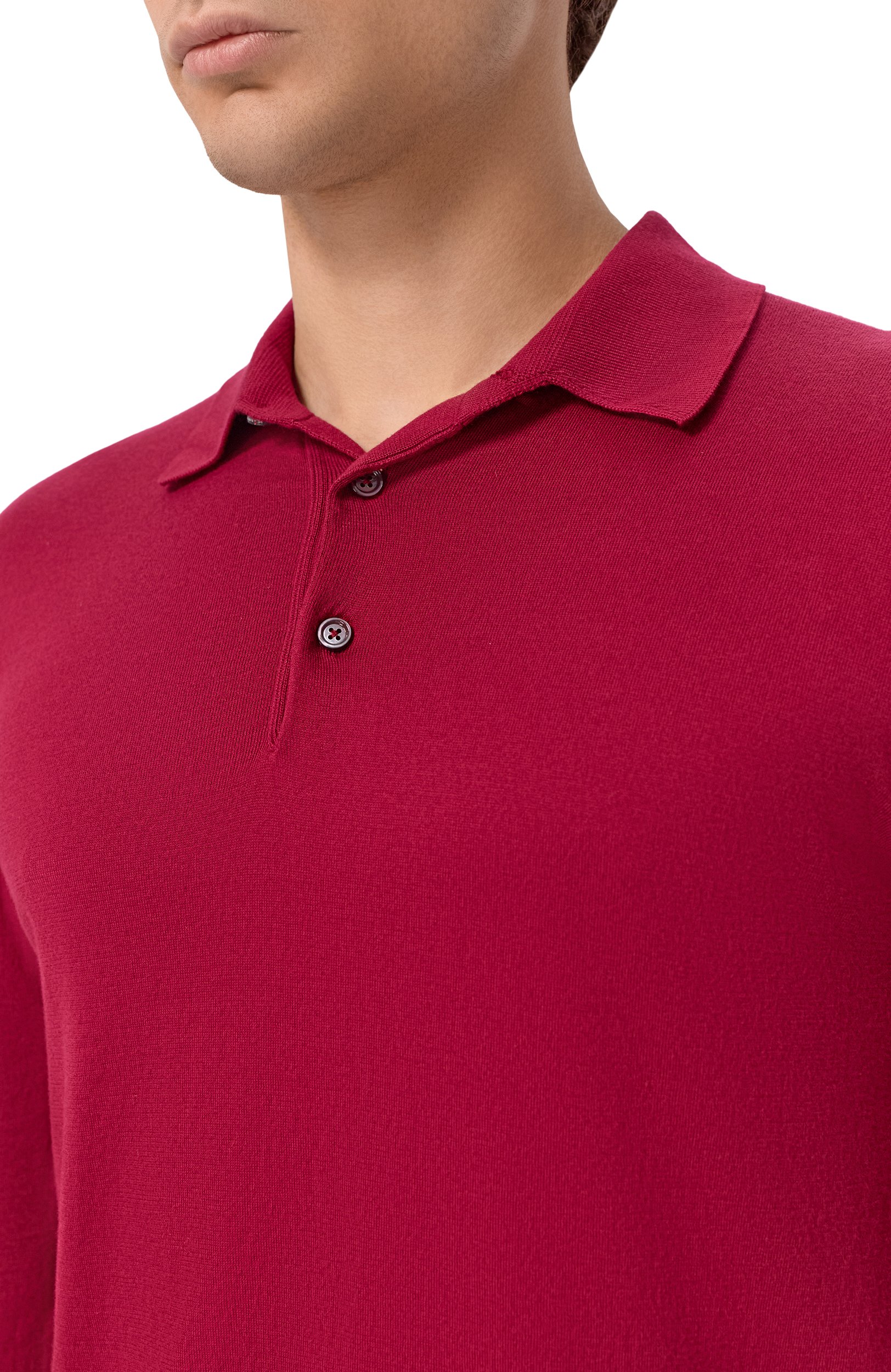 Хлопковое поло KITON бордового цвета по цене 125000 руб., арт. UMKXX35K246, фото 5 Хлопковое поло KITON, арт. UMKXX35K246, фото 5