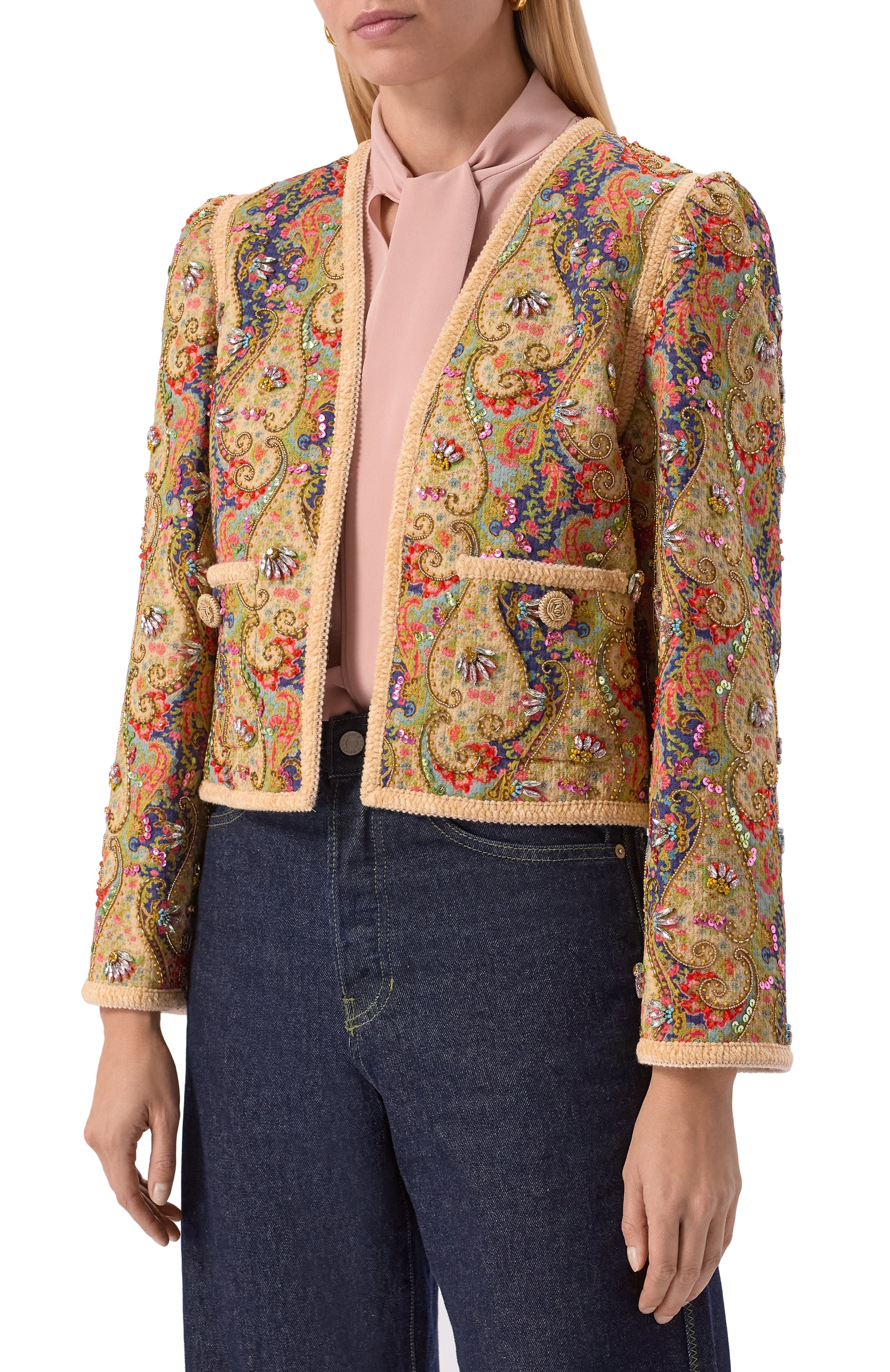 Хлопковый жакет VALENTINO разноцветного цвета по цене 1355000 руб., арт. 7B3CE4NA9AJ, фото 3 Хлопковый жакет VALENTINO, арт. 7B3CE4NA9AJ, фото 3